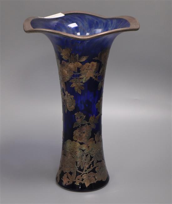 An Austrian silver overlaid glass vase, early 20th century height 30cm